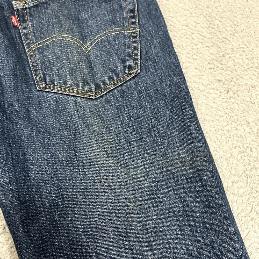Levis Jeans Mens 36x32‎ Blue Denim 505 Regular Straight American Work Wear Dark